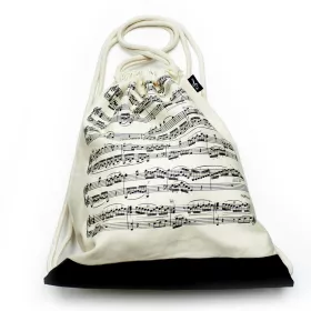 Batoh šňůrkový natural partitura černá