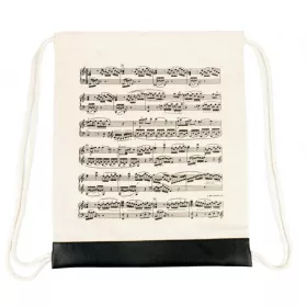 Batoh šňůrkový natural partitura černá