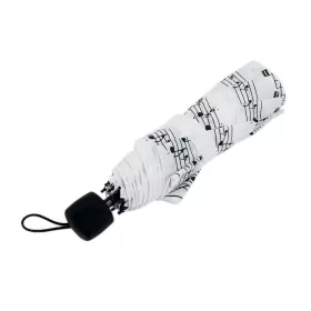Deštník skládací bílý partitura černá