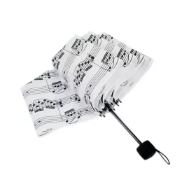 Deštník skládací bílý partitura černá