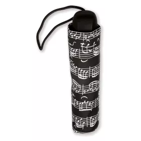 Deštník skládací černý noty partitura bílá Bach