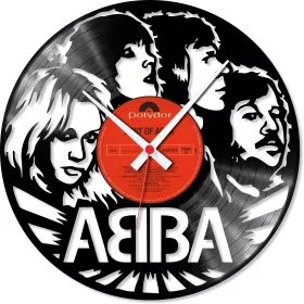 Hodiny nástěnné vinylové černé Abba