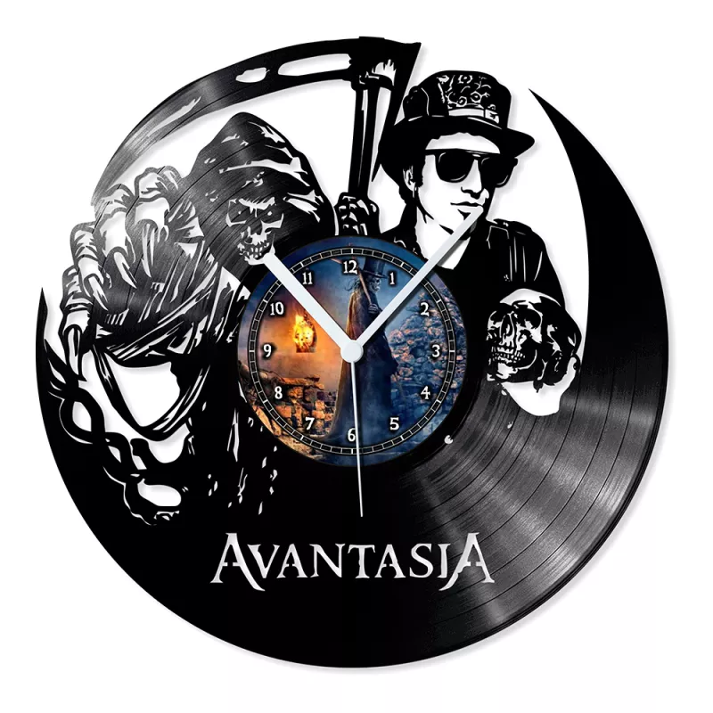 Hodiny nástěnné vinylové černé Avantasia