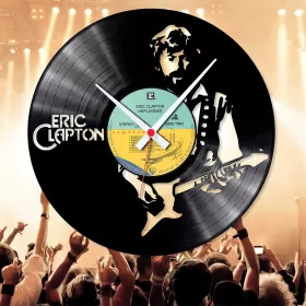 Hodiny nástěnné vinylové černé Eric Clapton