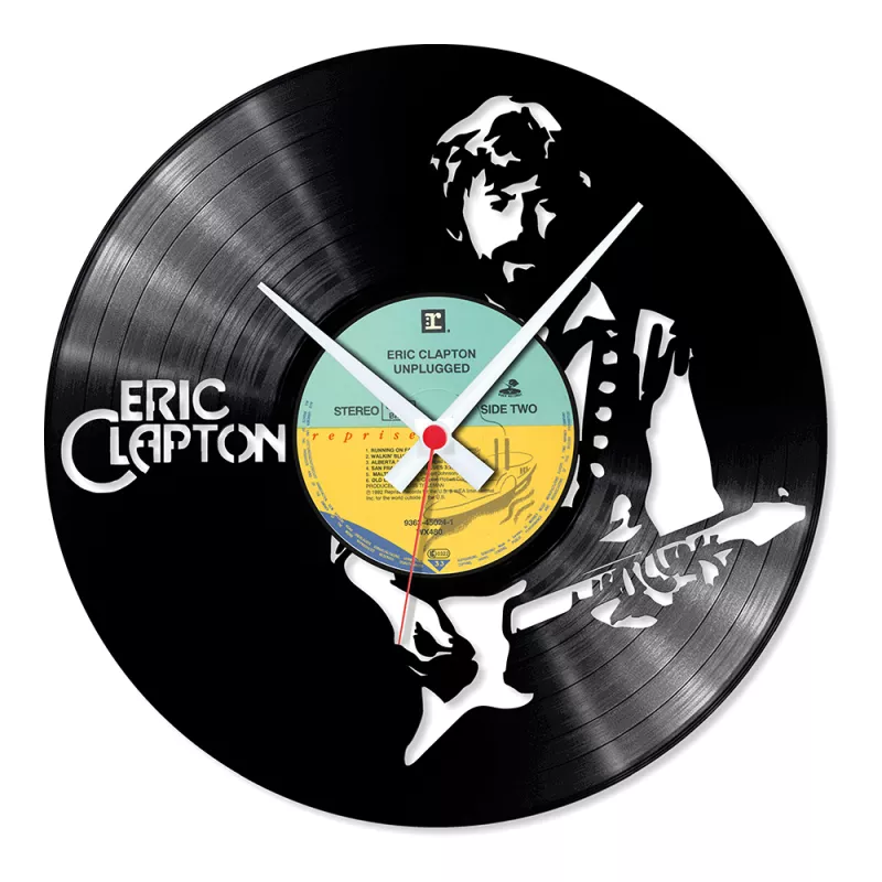 Hodiny nástěnné vinylové černé Eric Clapton
