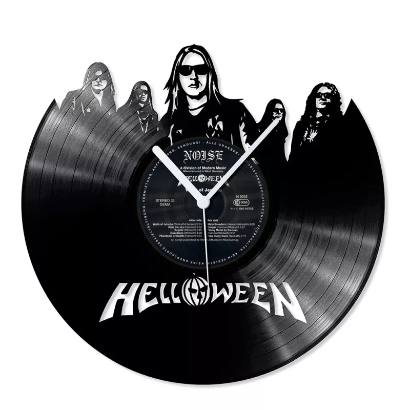Hodiny nástěnné vinylové černé Helloween