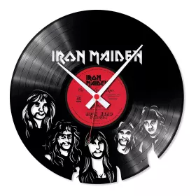 Hodiny nástěnné vinylové černé Iron Maiden