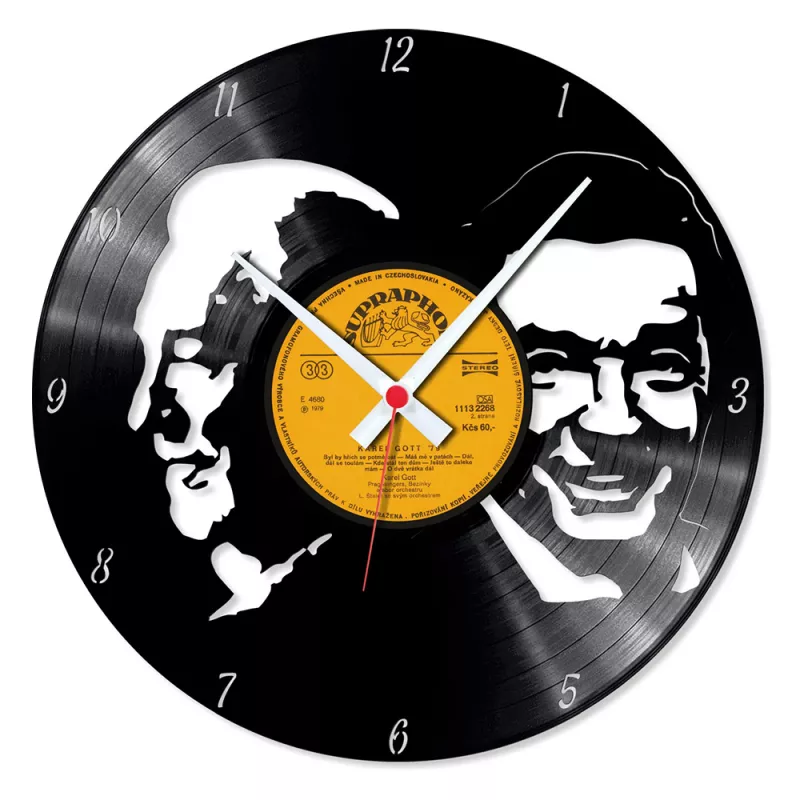 Hodiny nástěnné vinylové černé Kája