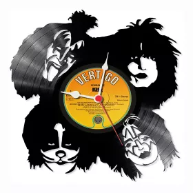 Hodiny nástěnné vinylové černé Kiss