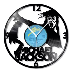 Hodiny nástěnné vinylové černé Michael Jackson