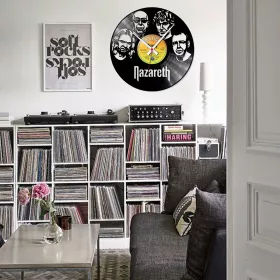 Hodiny nástěnné vinylové černé Nazareth