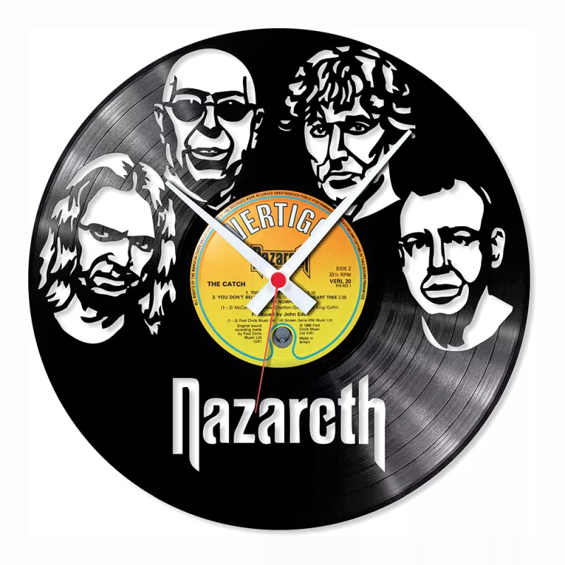 Hodiny nástěnné vinylové černé Nazareth