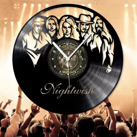 Hodiny nástěnné vinylové černé Nightwish