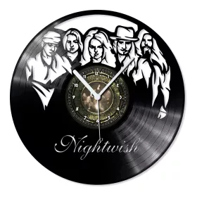 Hodiny nástěnné vinylové černé Nightwish