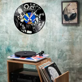 Hodiny nástěnné vinylové černé Ozzy Osbourne