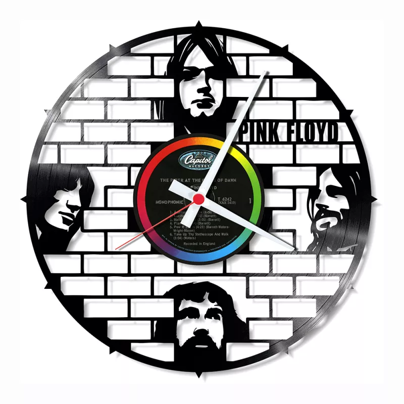 Hodiny nástěnné vinylové černé Pink Floyd
