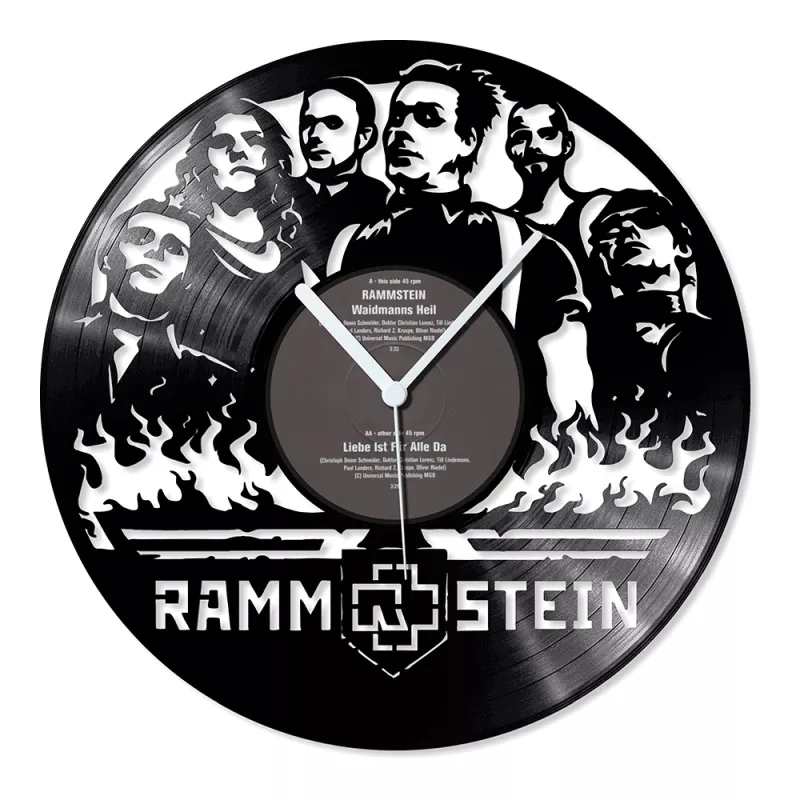 Hodiny nástěnné vinylové černé Rammstein