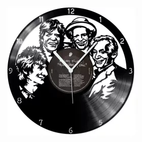 Hodiny nástěnné vinylové černé Rolling Stones