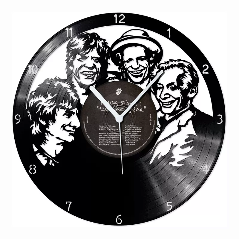 Hodiny nástěnné vinylové černé Rolling Stones