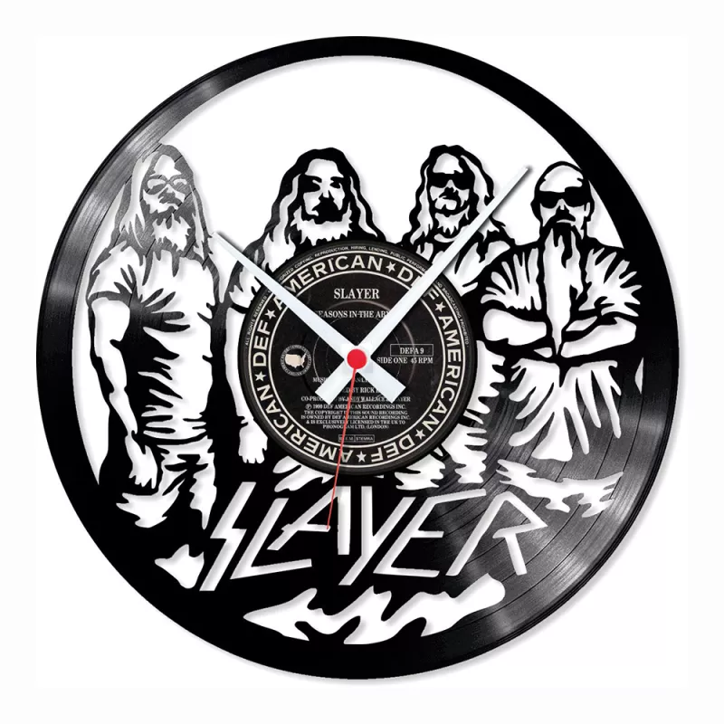 Hodiny nástěnné vinylové černé Slayer