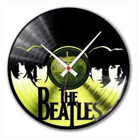 Hodiny nástěnné vinylové černé The Beatles Gold Edition