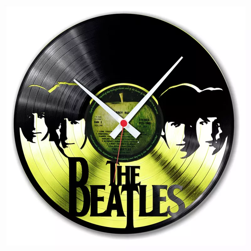 Hodiny nástěnné vinylové černé The Beatles Gold Edition