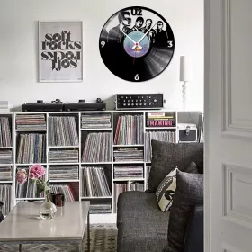 Hodiny nástěnné vinylové černé U2 Bono