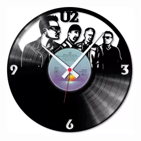 Hodiny nástěnné vinylové černé U2 Bono