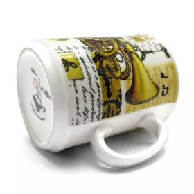 Hrnek porcelánový bílý s trumpetou, trupetistou a notami
