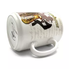 Hrnek porcelánový bílý se saxofonem, saxofonistou a notami
