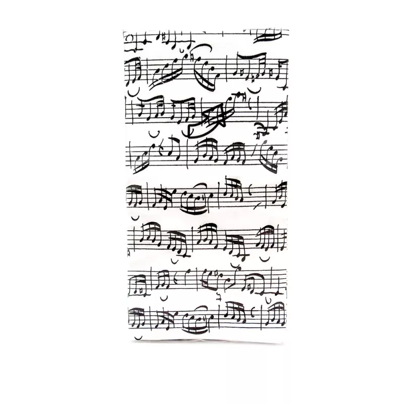Kapesníčky papírové bílé partitura černá Bach