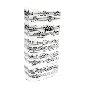 Kapesníčky papírové bílé partitura černá