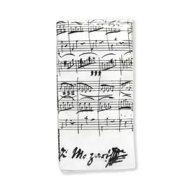 Kapesníčky papírové bílé s černými notami - partitura Mozart