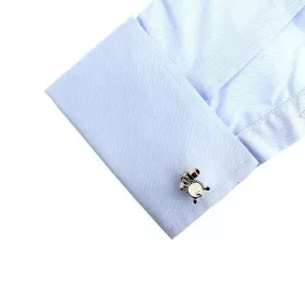 Knoflíčky manžetové stříbrné bicí červenobílé