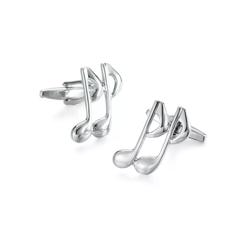 Knoflíčky manžetové stříbrné noty osminové