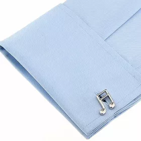 Knoflíčky manžetové stříbrné noty šestnáctinové