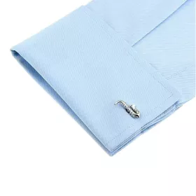 Knoflíčky manžetové stříbrné saxofon