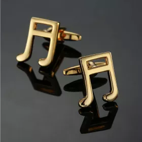 Knoflíčky manžetové zlaté noty šestnáctinové