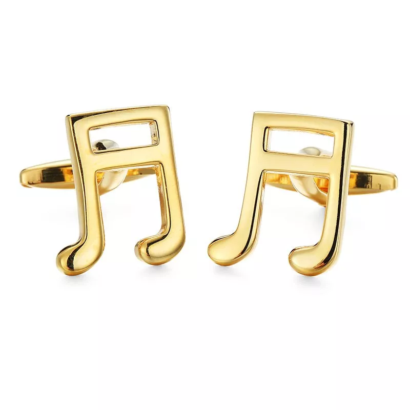 Knoflíčky manžetové zlaté noty šestnáctinové