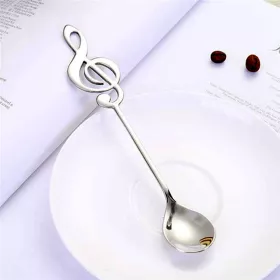 Lžička kávová nerez stříbrná s houslovým klíčem