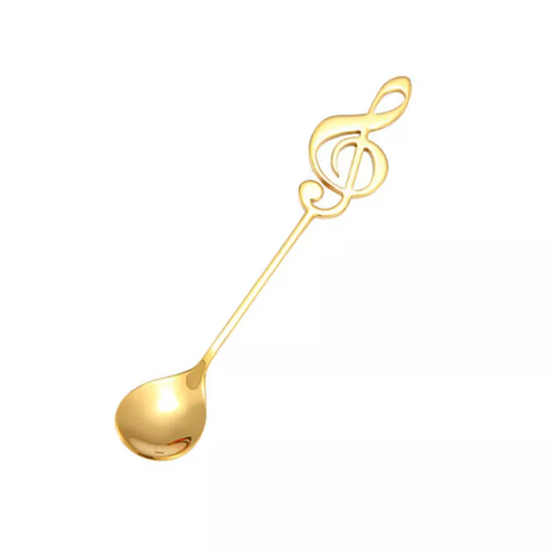Lžička kávová nerez zlatá s houslovým klíčem