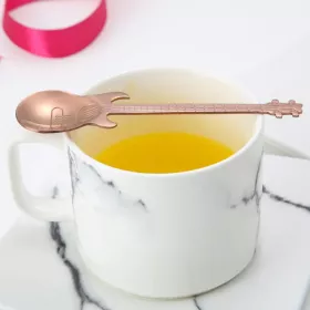 Lžička kávová nerez zlatorůžová basová kytara