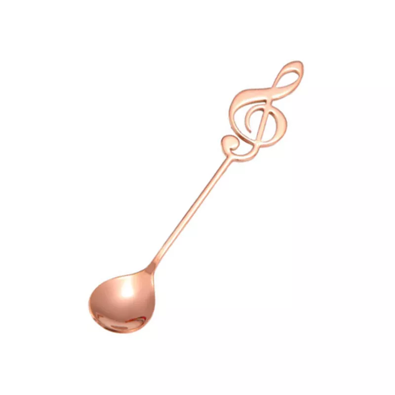 Lžička kávová nerez zlatorůžová s houslovým klíčem