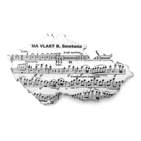 Magnet dřevěný mapa Česka Smetana Má vlast