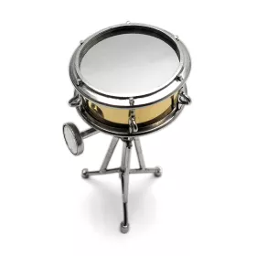 Magnet kovový zlatostříbrný 3D malý buben snare