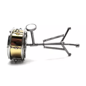 Magnet kovový zlatostříbrný 3D malý buben snare