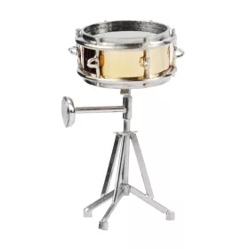 Magnet kovový zlatostříbrný 3D malý buben snare