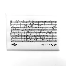 Magnet obdélníkový bílý partitura Mozart Menuetto