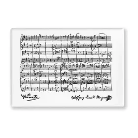 Magnet obdélníkový bílý partitura Mozart Menuetto