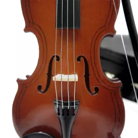 Miniatura housle hnědé se stojanem 14cm